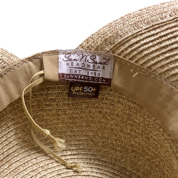 Sun ‘N’ Sand Headwear straw hat with pink sash, adjustable - Picture 7 of 8